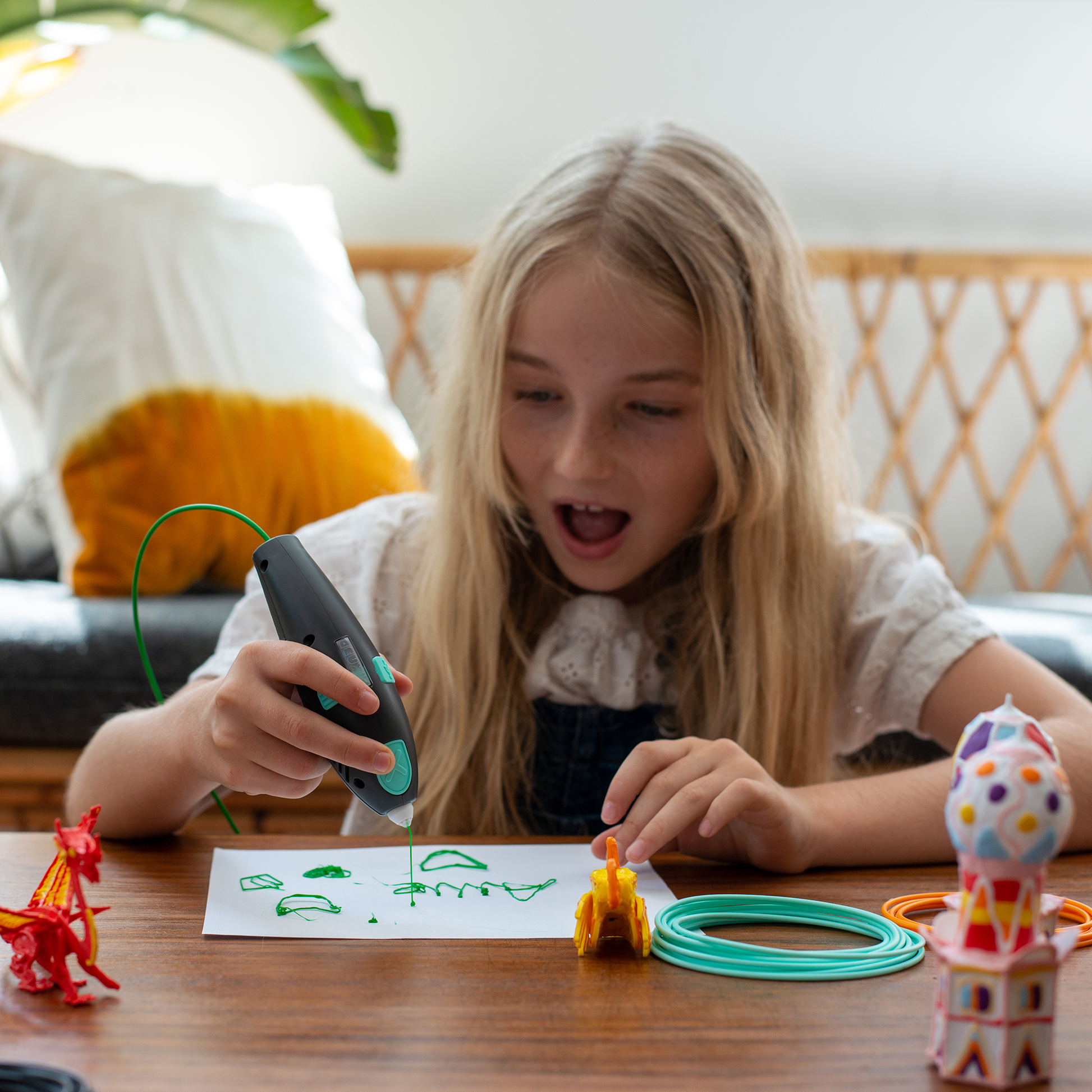 PIKA3D Junior 3D Printing Pen for Kids Ages 6+ - Ready to use and Child  Safe 3D Pen with no hot Parts, Free Refills Included